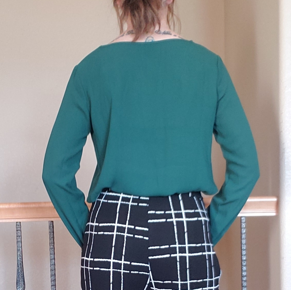 Teal Long Sleeve Blouse